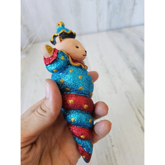 Dept 56 bear clown spiral ornament icicle Xmas circus tree - Picture 6 of 8
